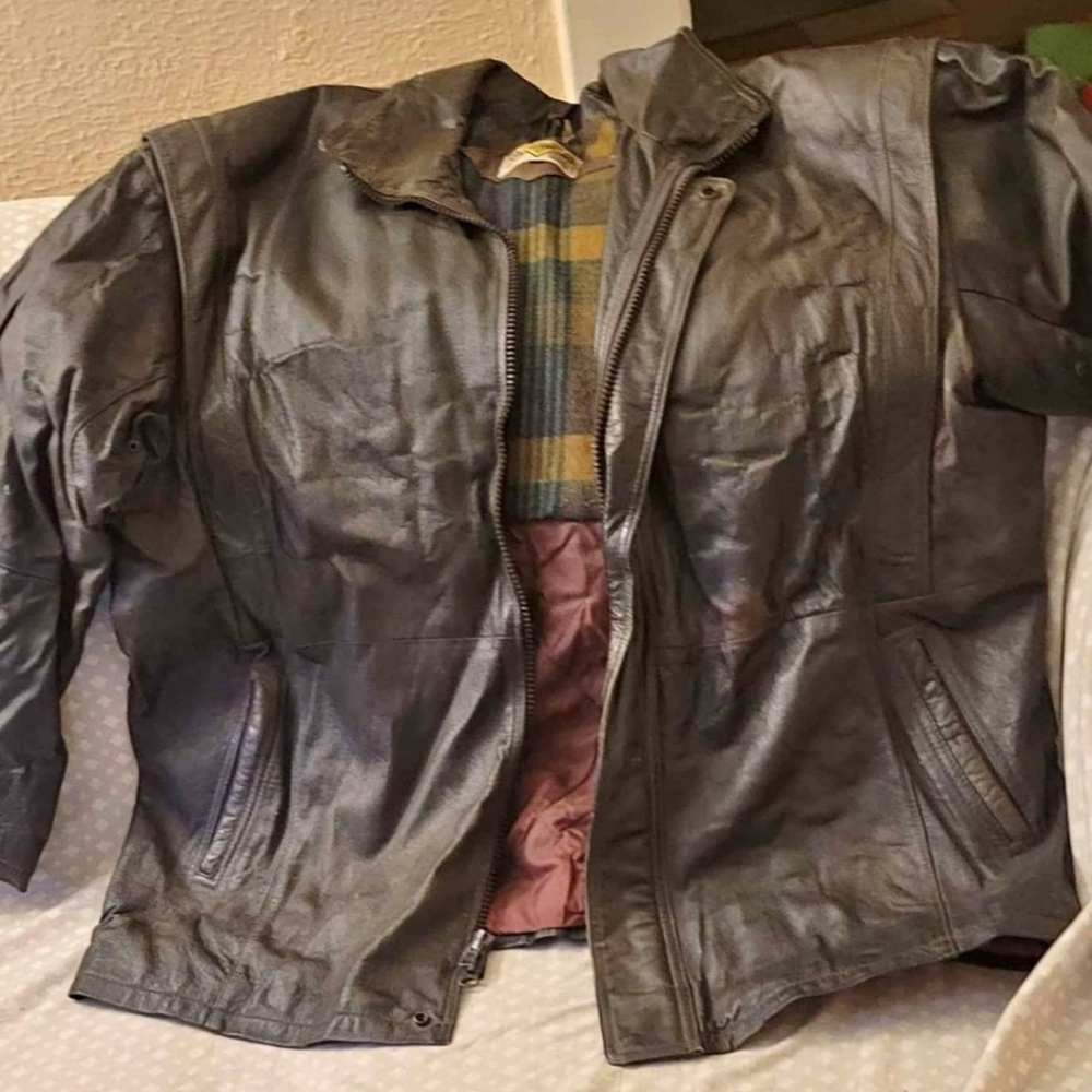 Mens phase 2 leather jacket  brown jacket
